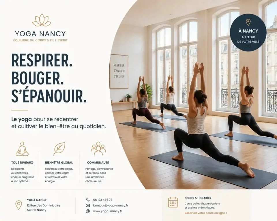 Studio de yoga à Nancy lumineux et accueillant pour la pratique du yoga