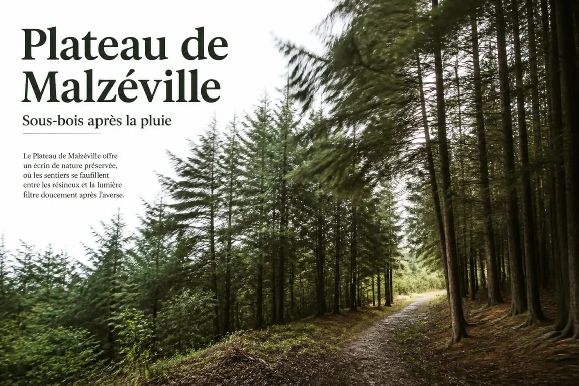 Chemin boisé du plateau de Malzéville dans un paysage naturel