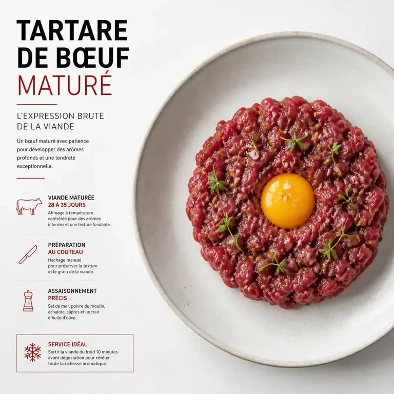 Tartare de bœuf maturé maison, recette inspirée de la philosophie Polmard